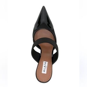Alaia Women's Black Patent Leather Pointed Mules - size 40